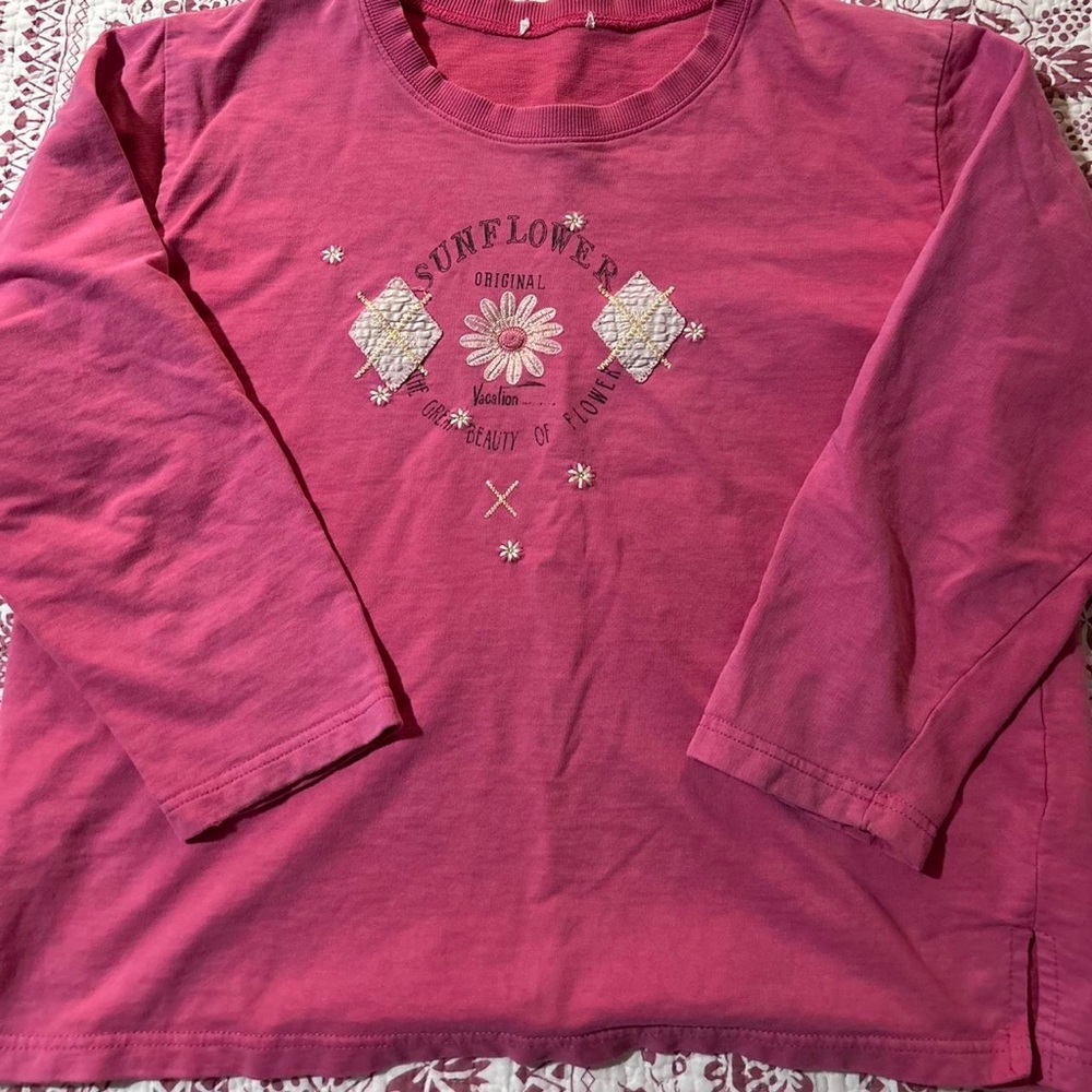 Kids Pink Long Sleeve Shirt